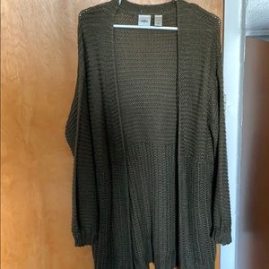 Evergreen green long cardigan sweater